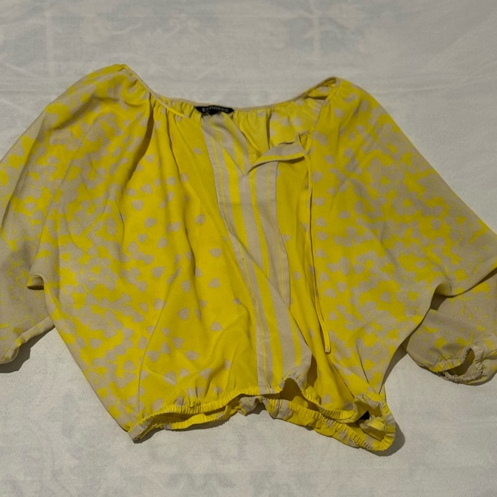 Express Yellow Floral Blouse